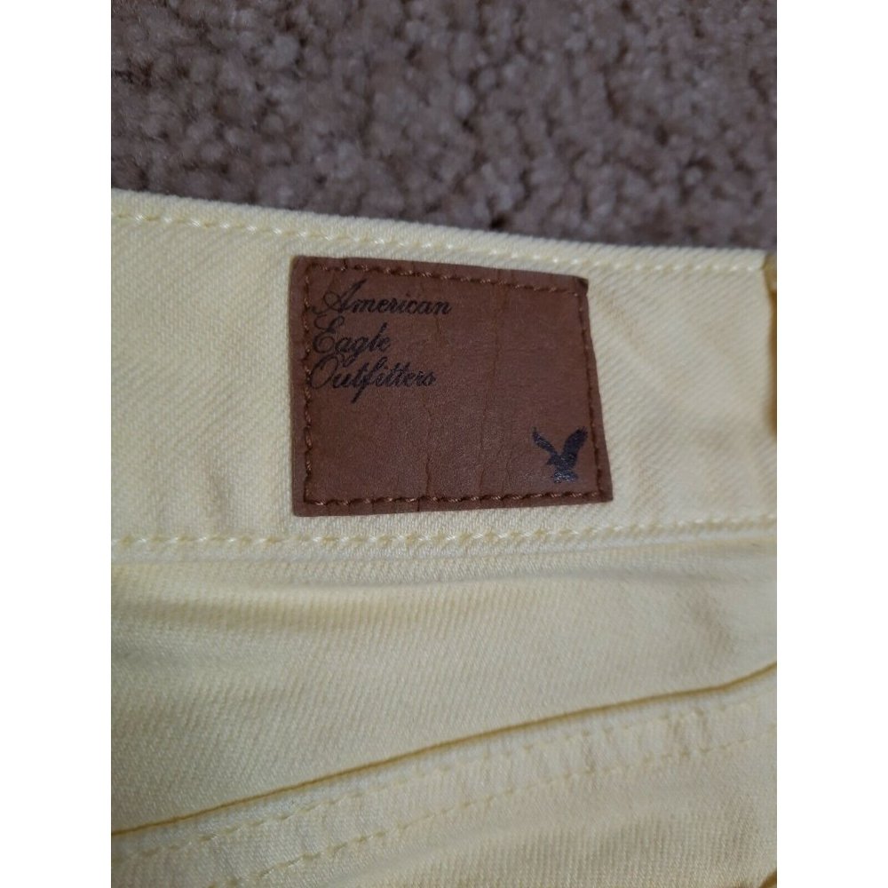 AMERICAN EAGLE 4 Yellow Cut Off Jean Shorts - Picture 7 of 12